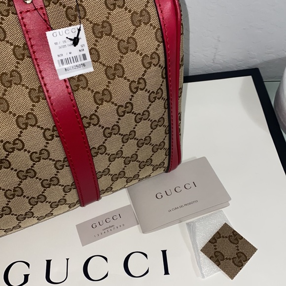 ❣️SOLD❣️GUCCI Gucci Beige/Red GG Joy Boston Bag - Picture 3 of 16